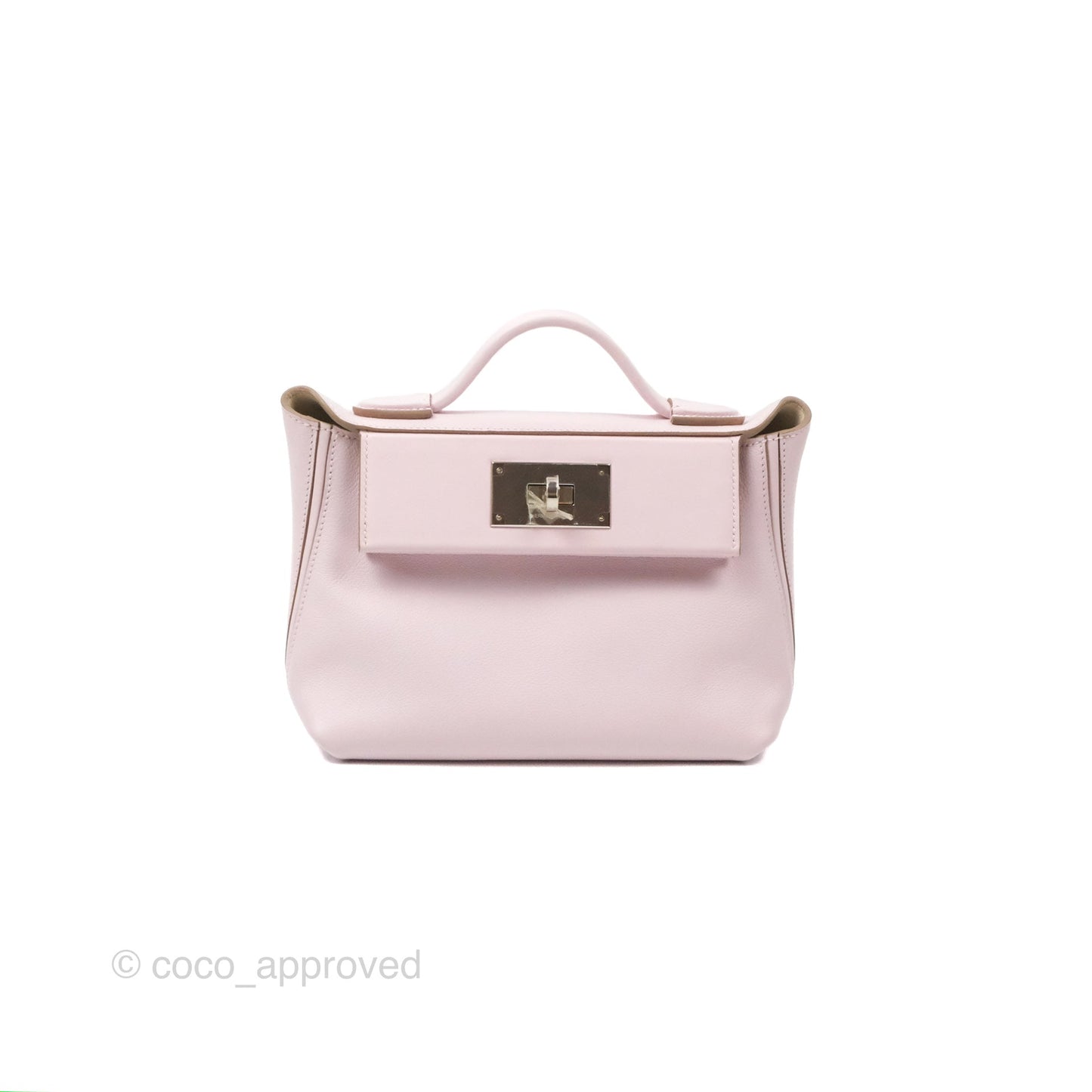 Hermès 24/24 21 Mini Mauve Pale Evercolor/Swift Palladium Hardware