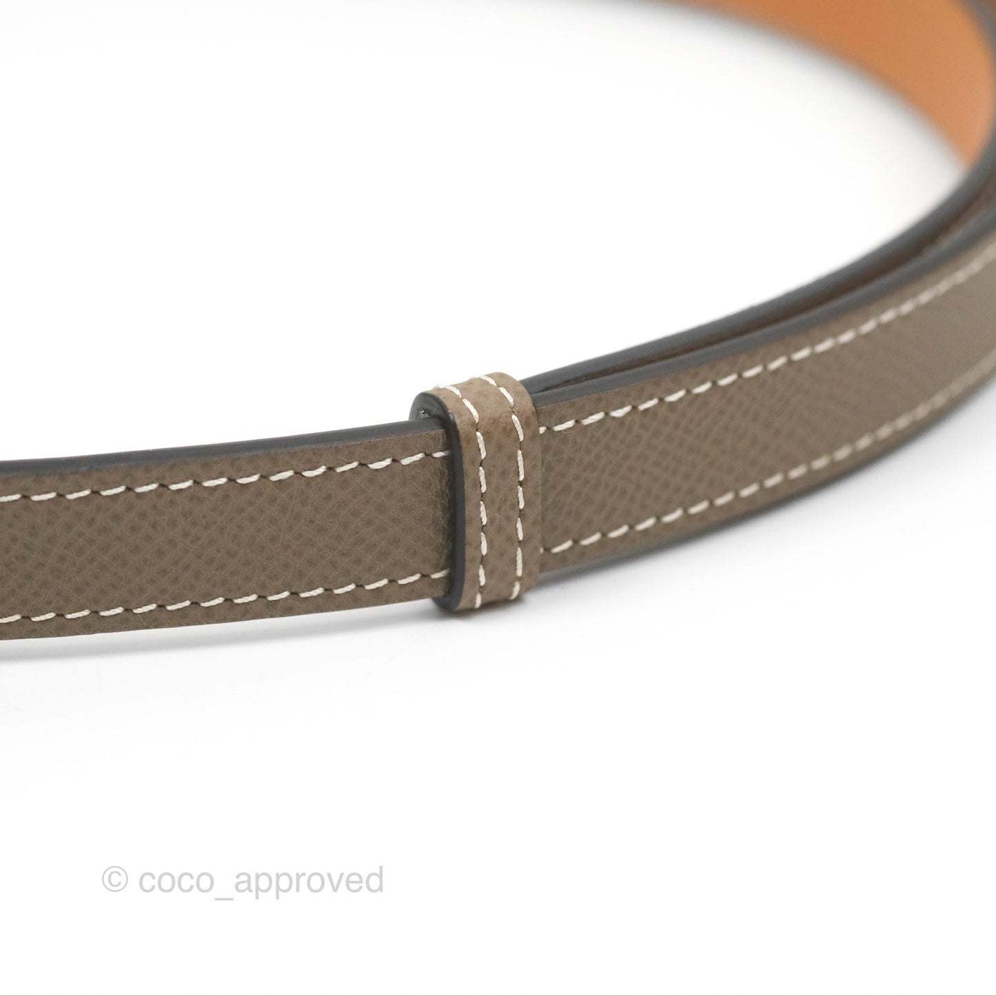 Hermès Kelly Buckle Belt Etoupe Epsom Rose Gold Hardware