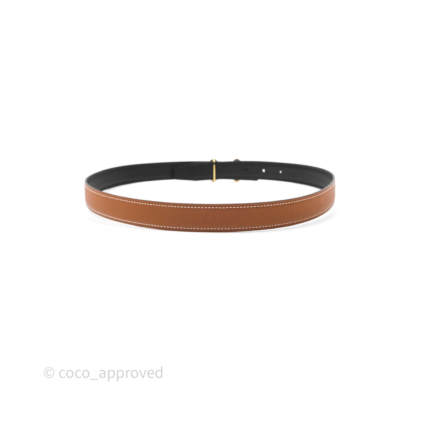 Hermès Bubble Belt Buckle & Reversible Leather Strap 24mm Gold/ Nior