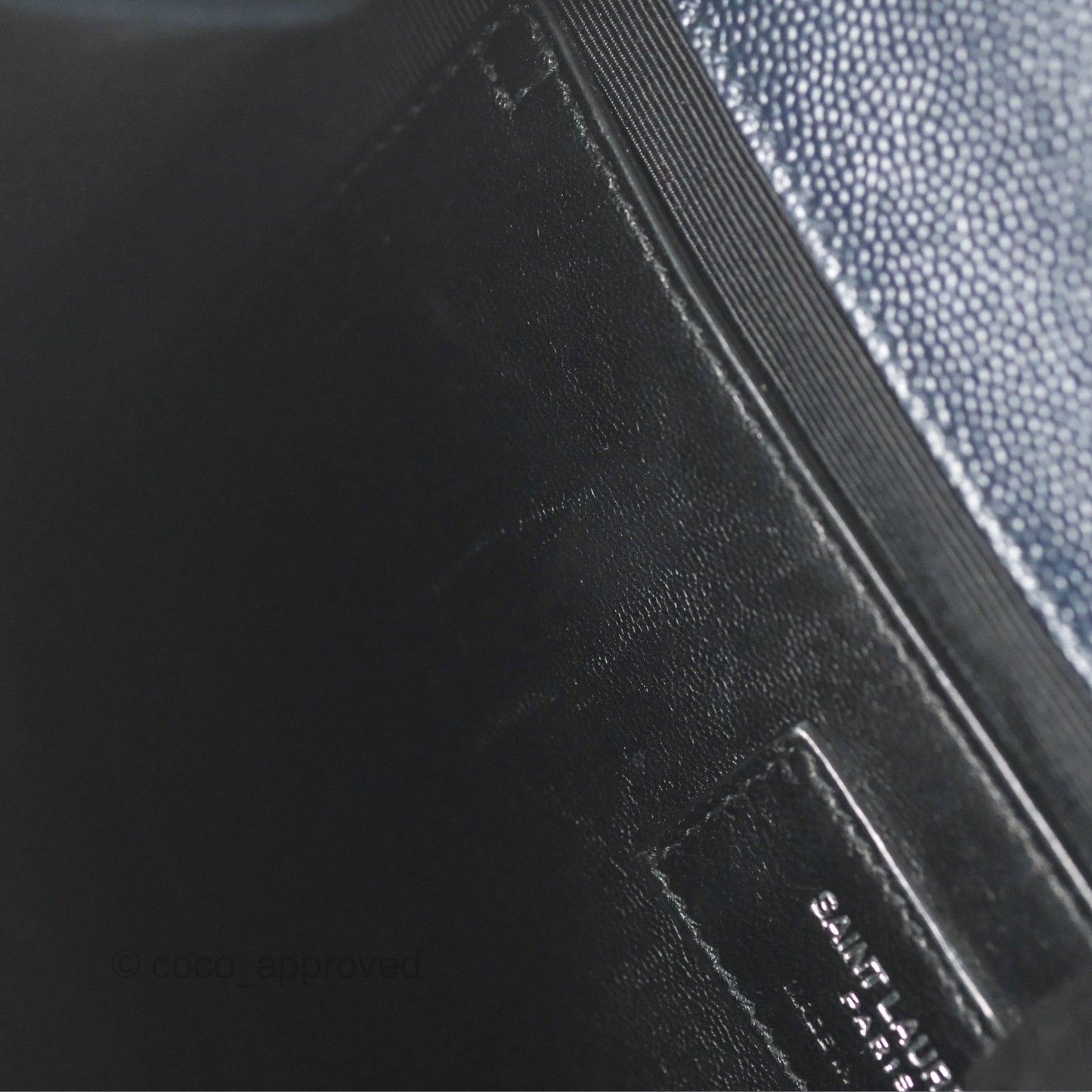 Saint Laurent Medium Envelope Navy Caviar Silver Hardware