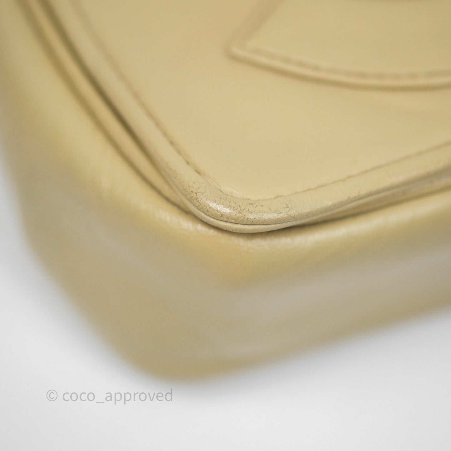 Chanel Vintage CC Flap Bag Beige Lambskin Gold Hardware