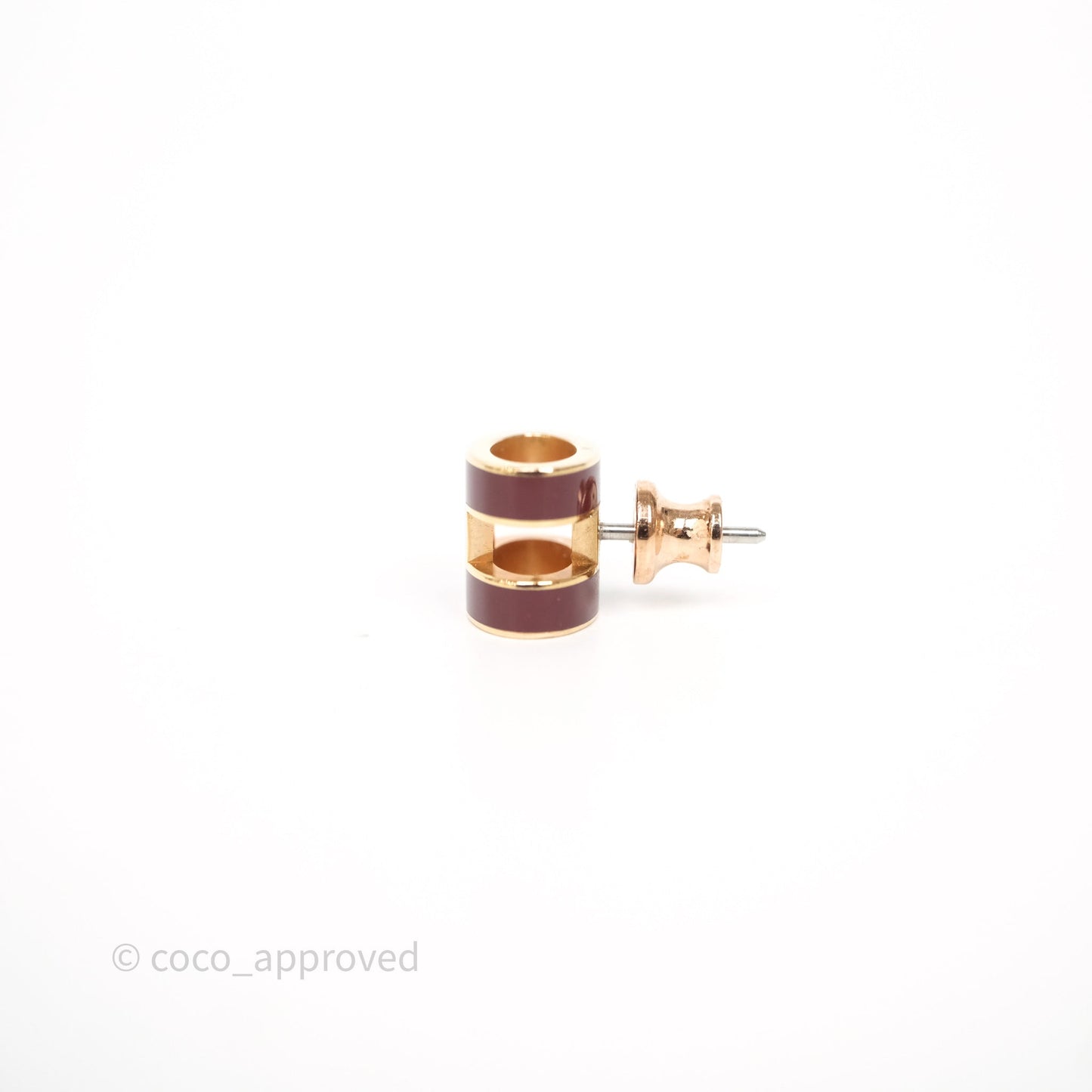 Hermès Pop H Earrings Burgundy Rose Gold