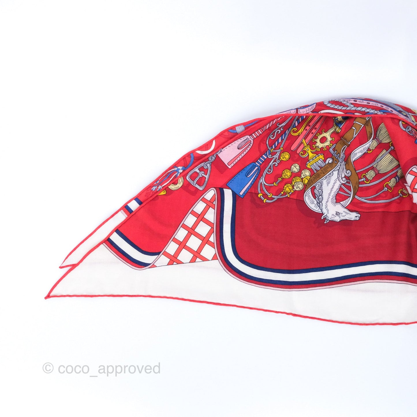 Hermes Giant Triangle Scarf Cashmere Silk Red