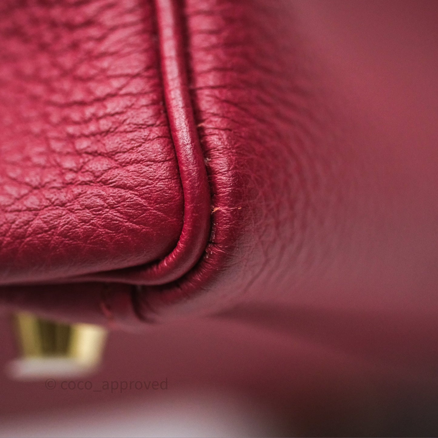 Hermès Kelly 32 Retourne Rouge Grenat K1 Togo Gold Hardware