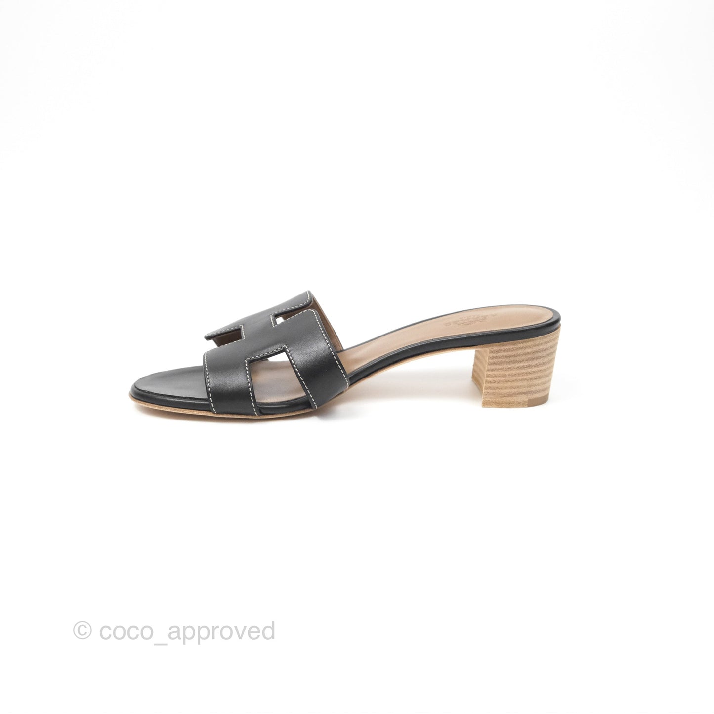 Hermès Oasis Black Sandals Size 35.5