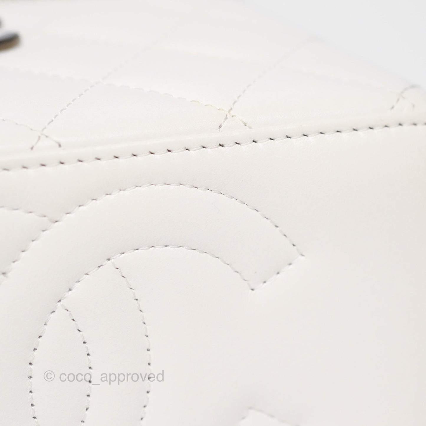 Chanel Crystals Top Handle Vanity Rectangular White Lambskin Gun Metal