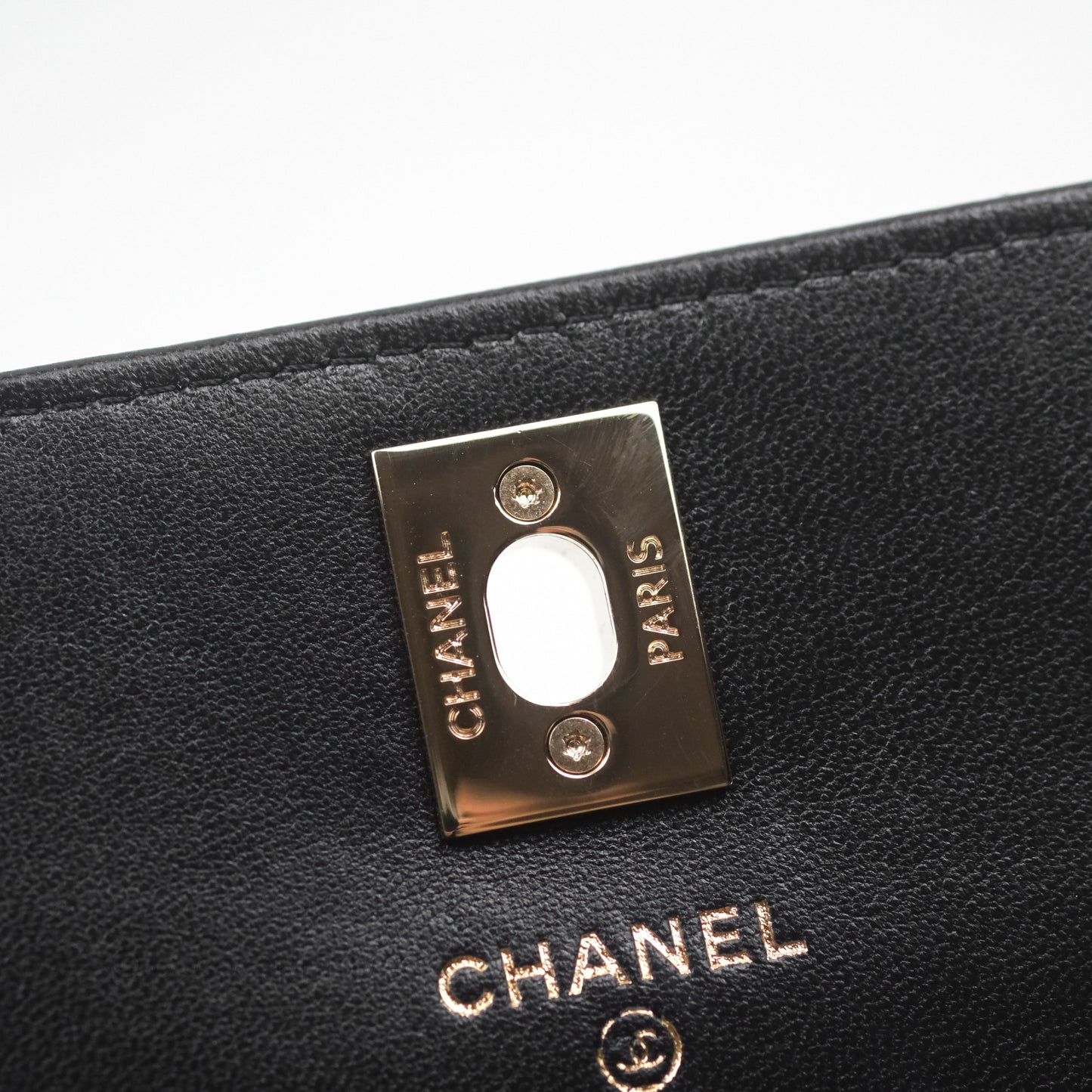 Chanel Mini Quilted Trendy CC Card Holder With Chain Black Lambskin Gold Hardware