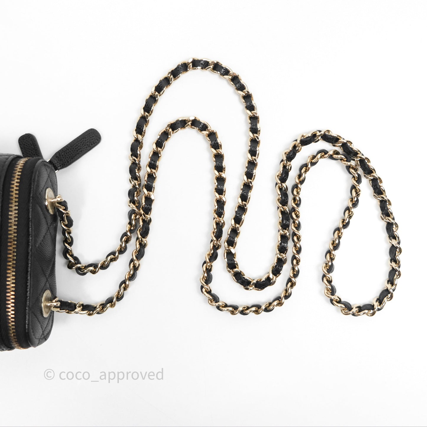 Chanel Classic Mini Vanity With Chain Black Caviar Gold Hardware