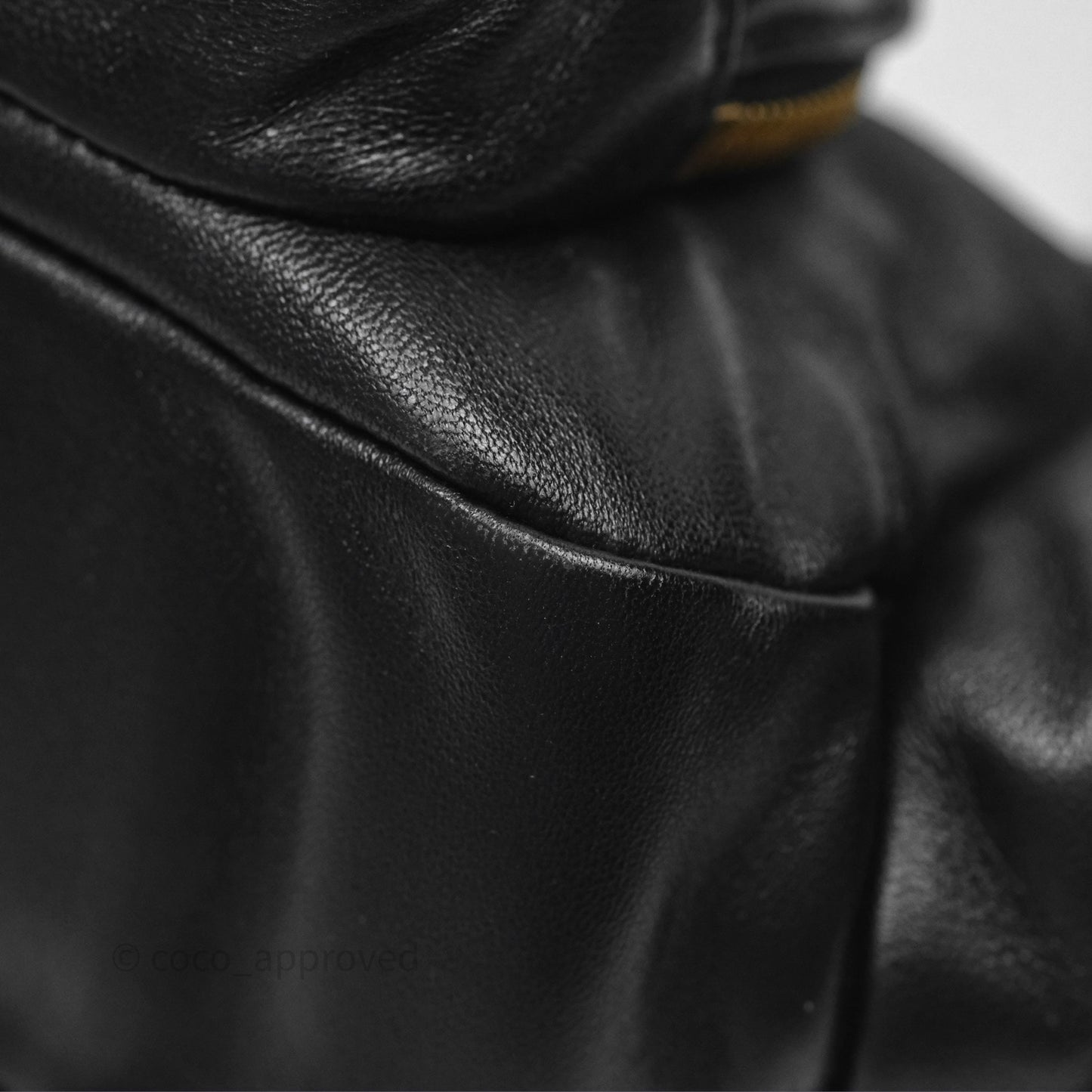Miu Miu Nappa Leather Pocket Bag Black Lambskin Gold Hardware