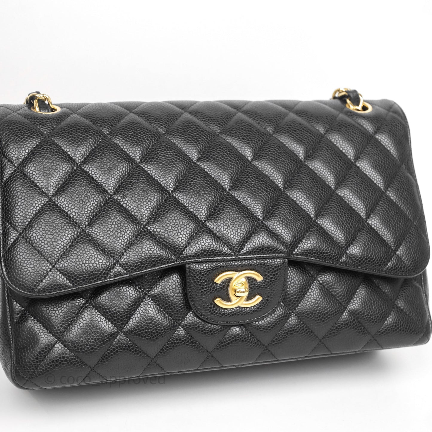 Chanel Jumbo Double Flap Black Caviar Gold Hardware⁣⁣