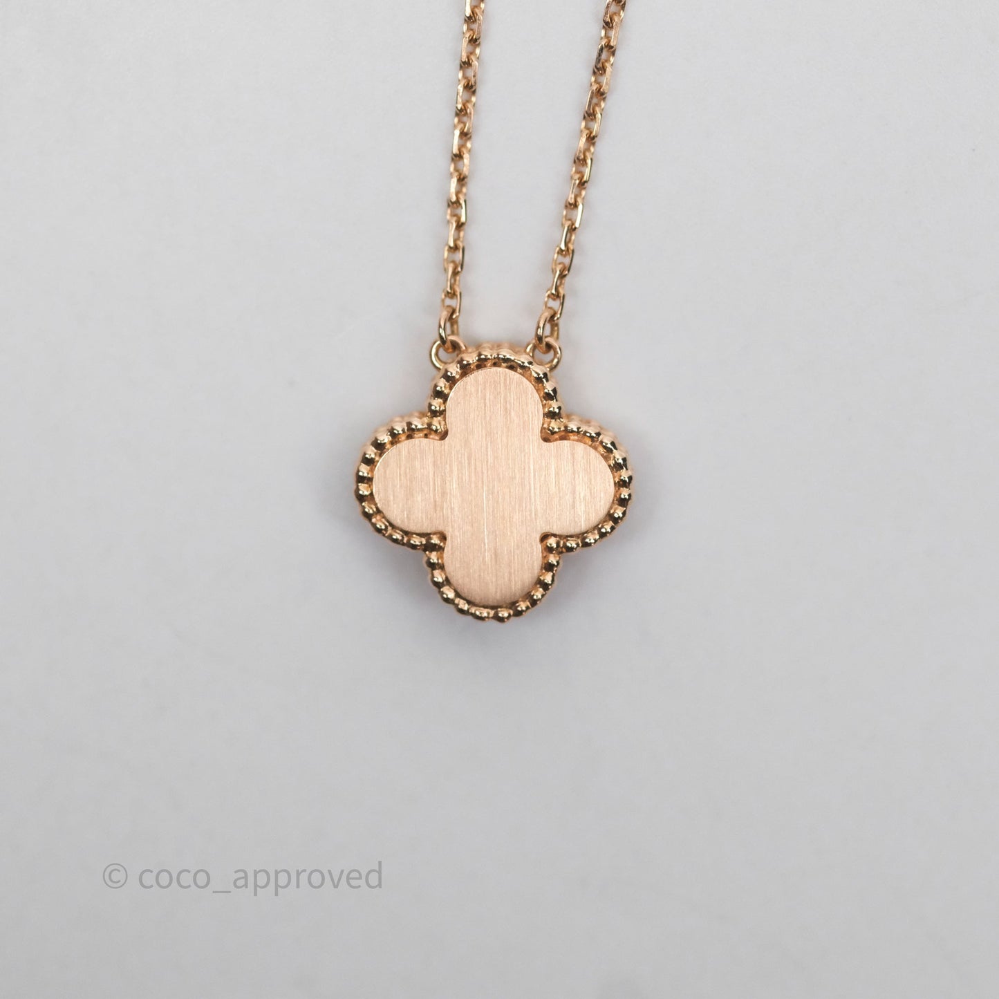 Van Cleef & Arpels Vintage Alhambra Pendant  Grey Mother-of-pearl Diamond Rose Gold