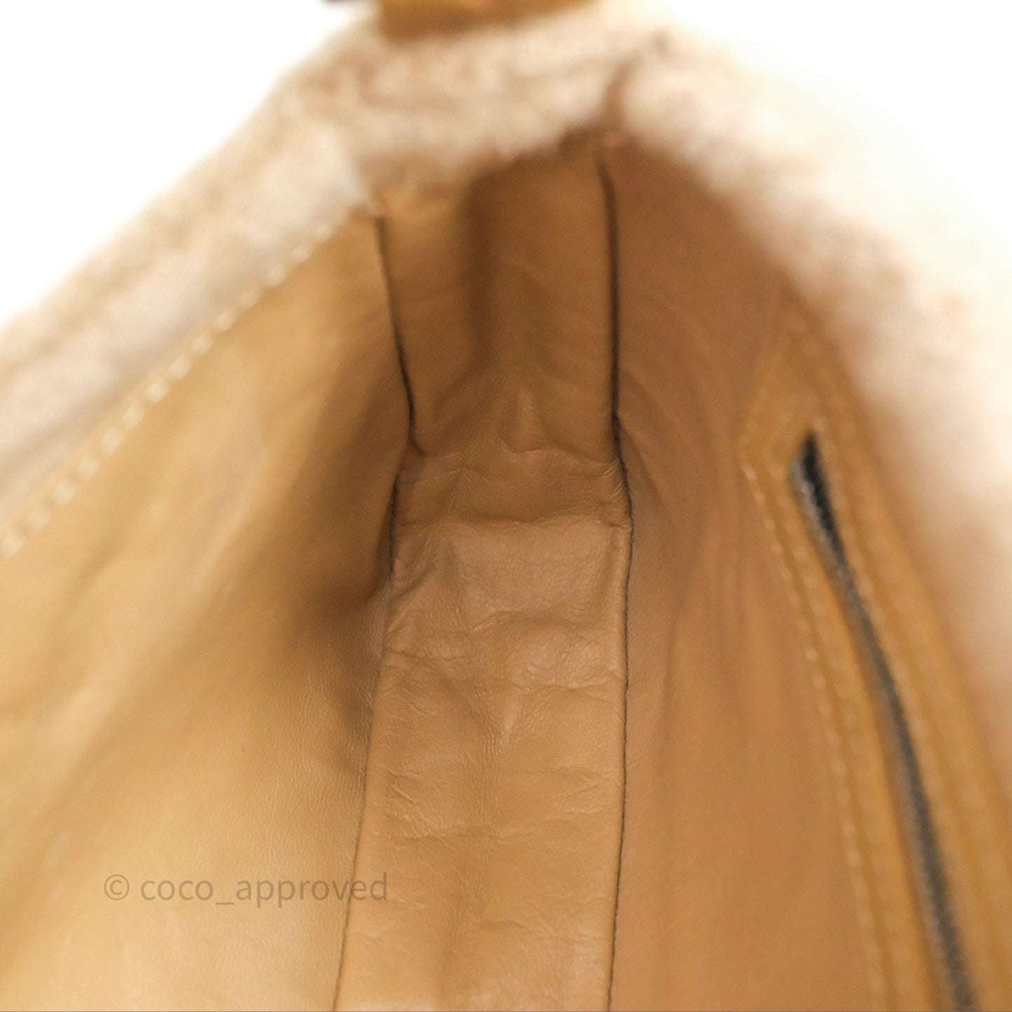 Fendi Vintage Baguette Shoulder Bag Wool Beige