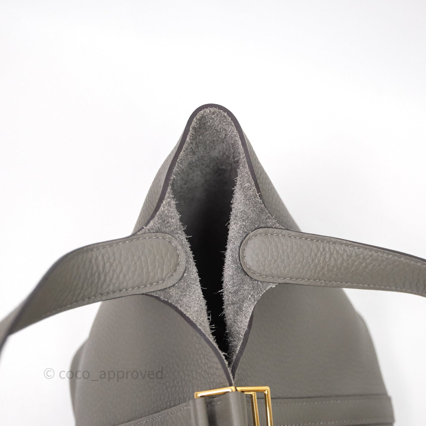 Hermès Picotin 18 Gris Meyer 0L Clemence Gold Hardware