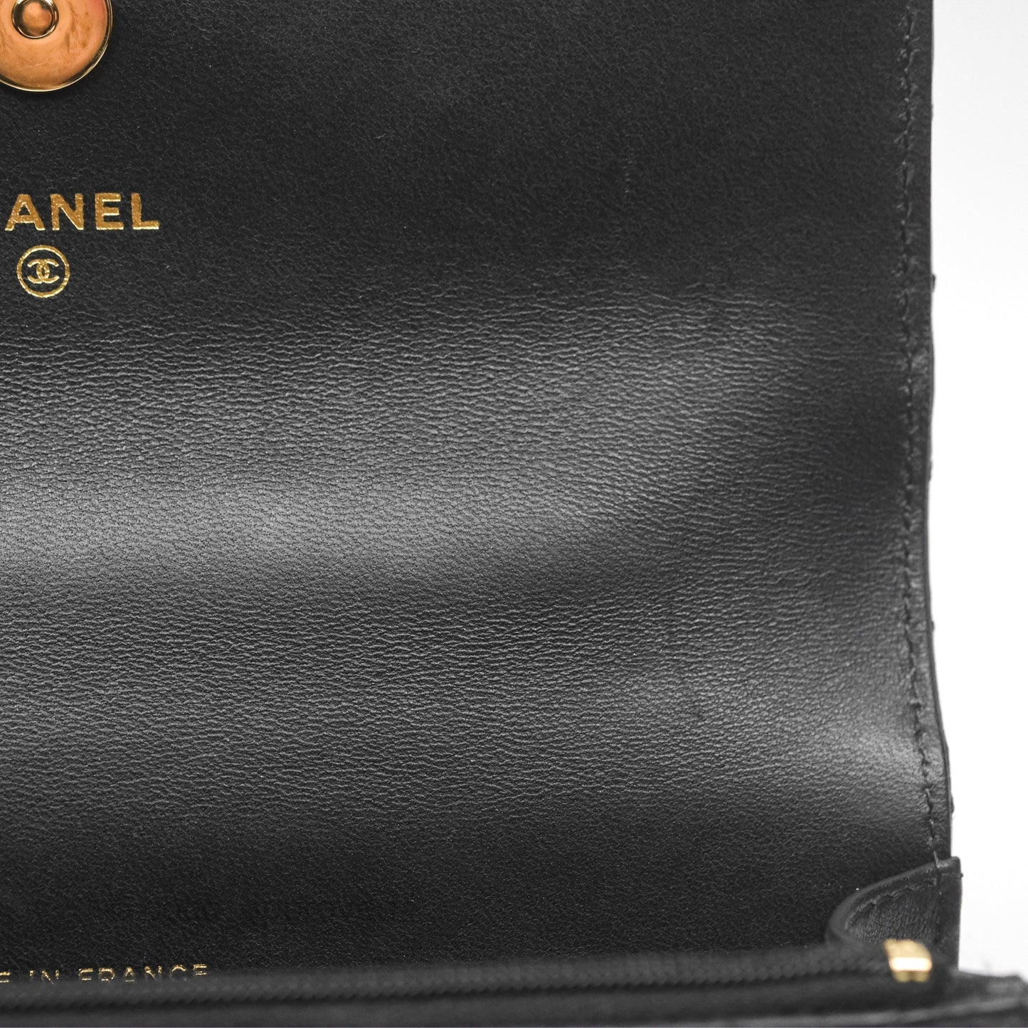 Chanel Camellia Handle Mini WOC Phone Holder with Chain Black Lambskin 23K