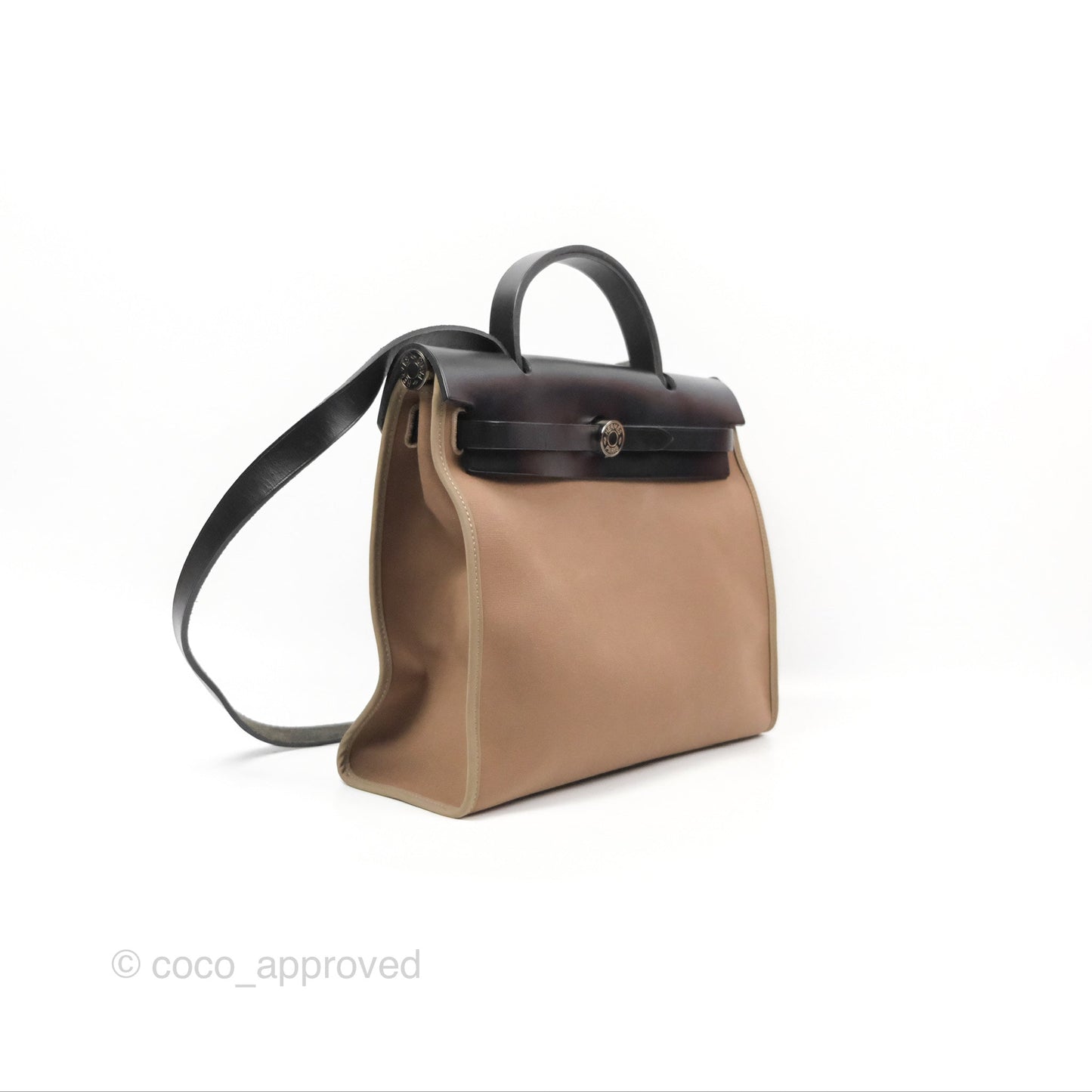 Hermès Herbag Zip 31 Ebene/Etoupe Canvas Palladium Hardware