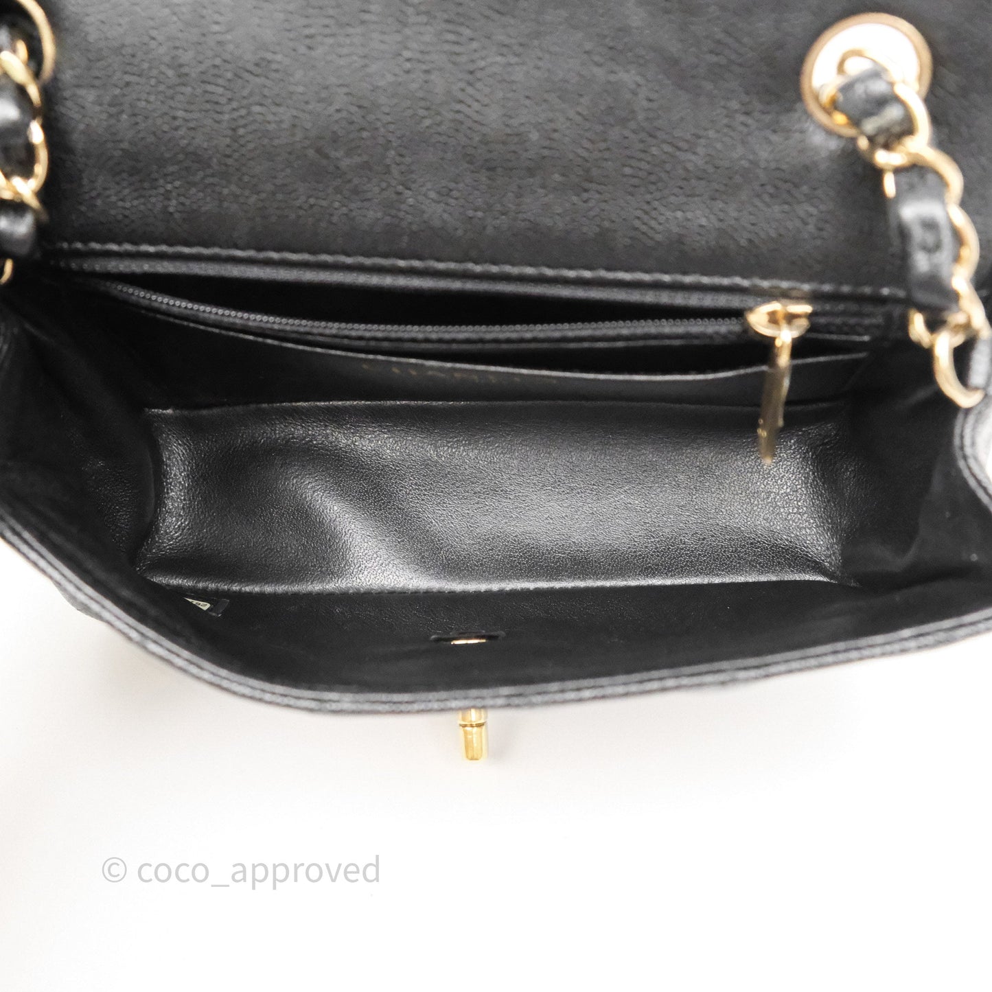 Chanel Mini Rectangular Quilted Black Caviar Gold Hardware