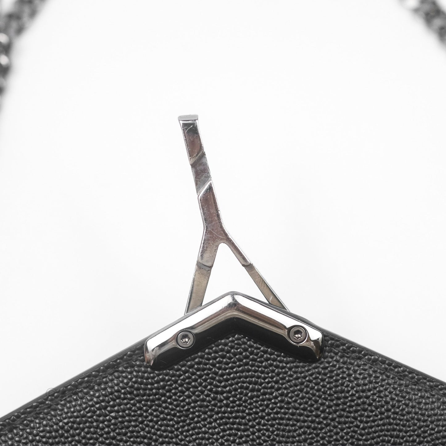 Saint Laurent Cassandra in Grain De Poudre Embossed Leather Black
