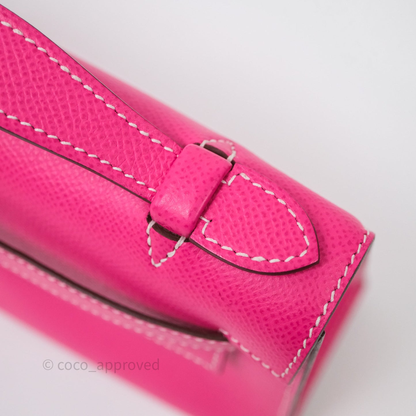 Hermès Kelly Pochette Clutch Rose Tyrien Epsom Palladium Hardware