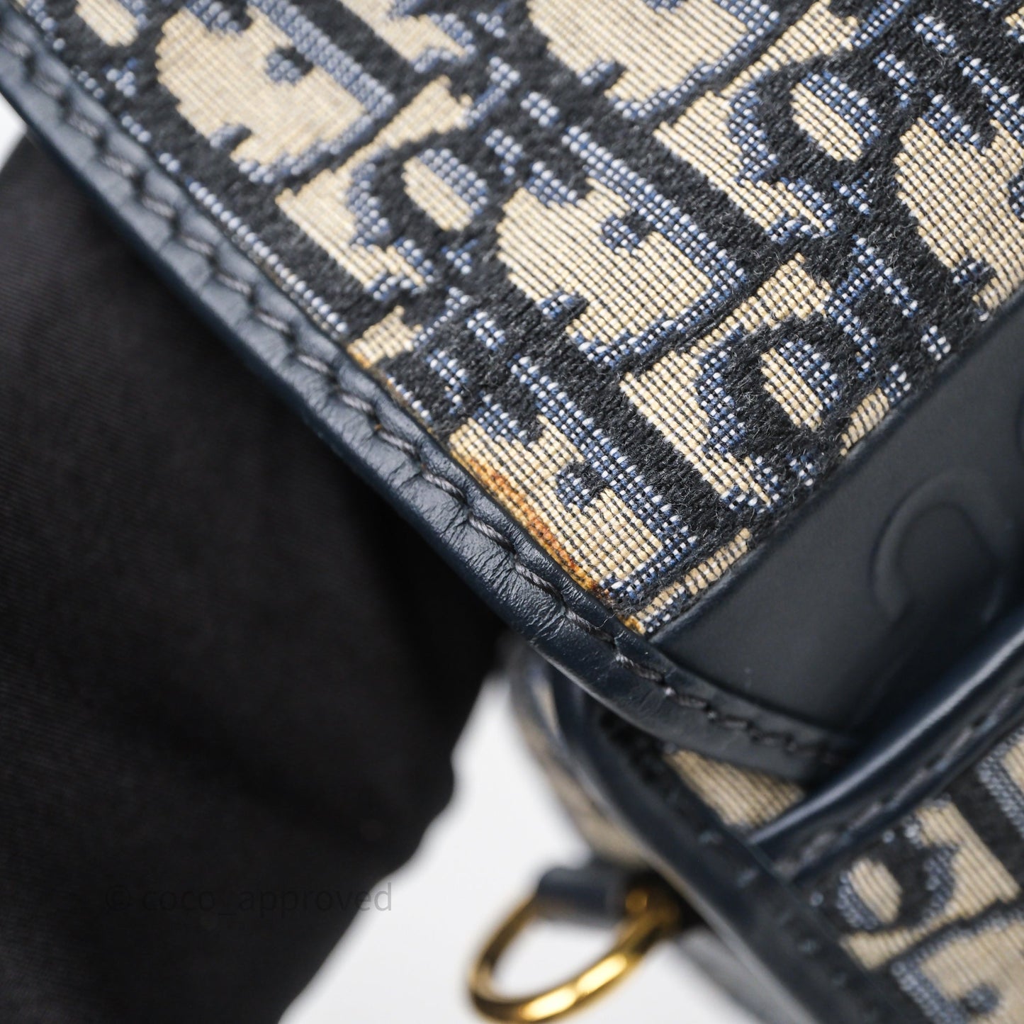 Christian Dior Medium Bobby Bag Blue Oblique Jacquard Canvas
