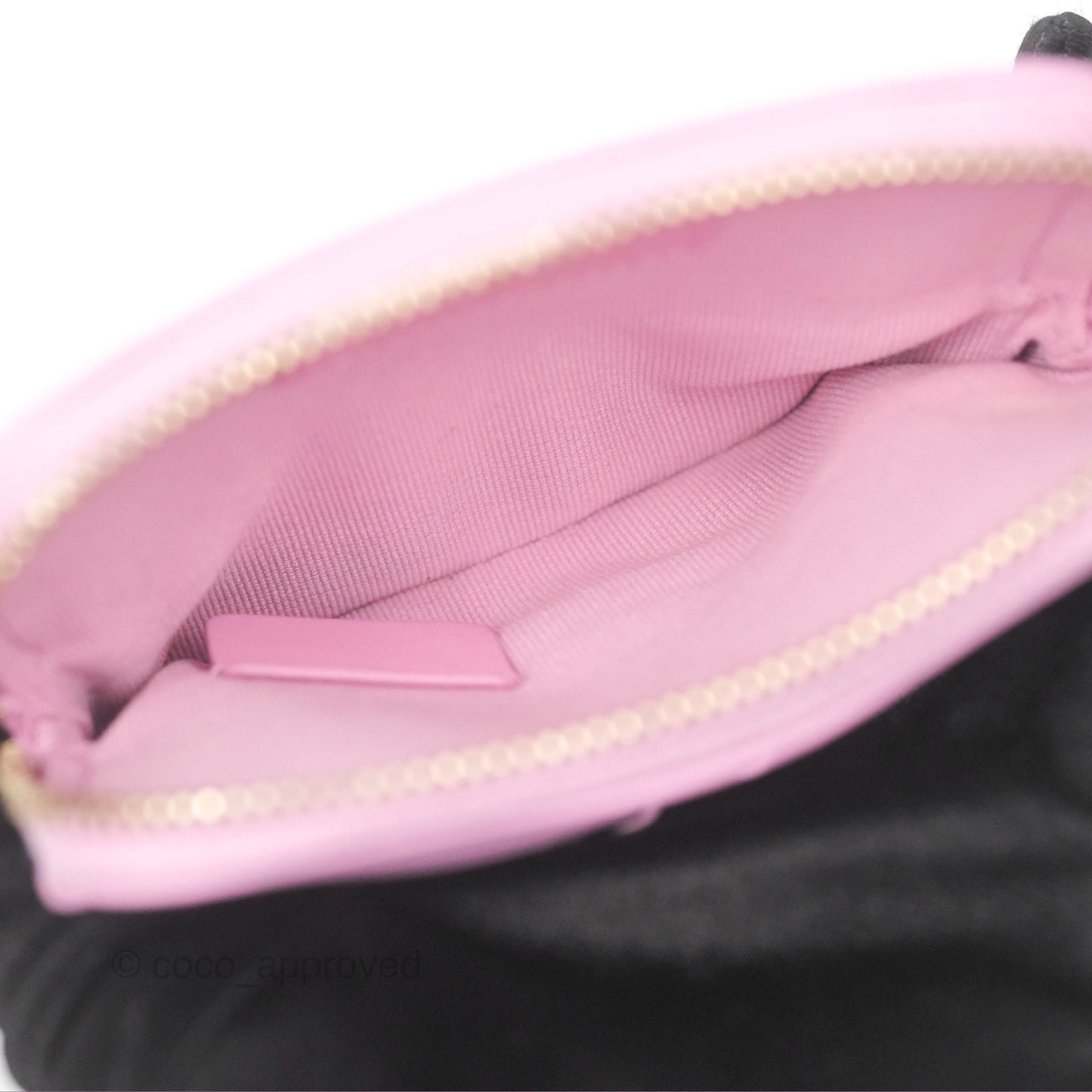 Chanel 19 Zipped Coin Purse Card Holder Pink Lambskin