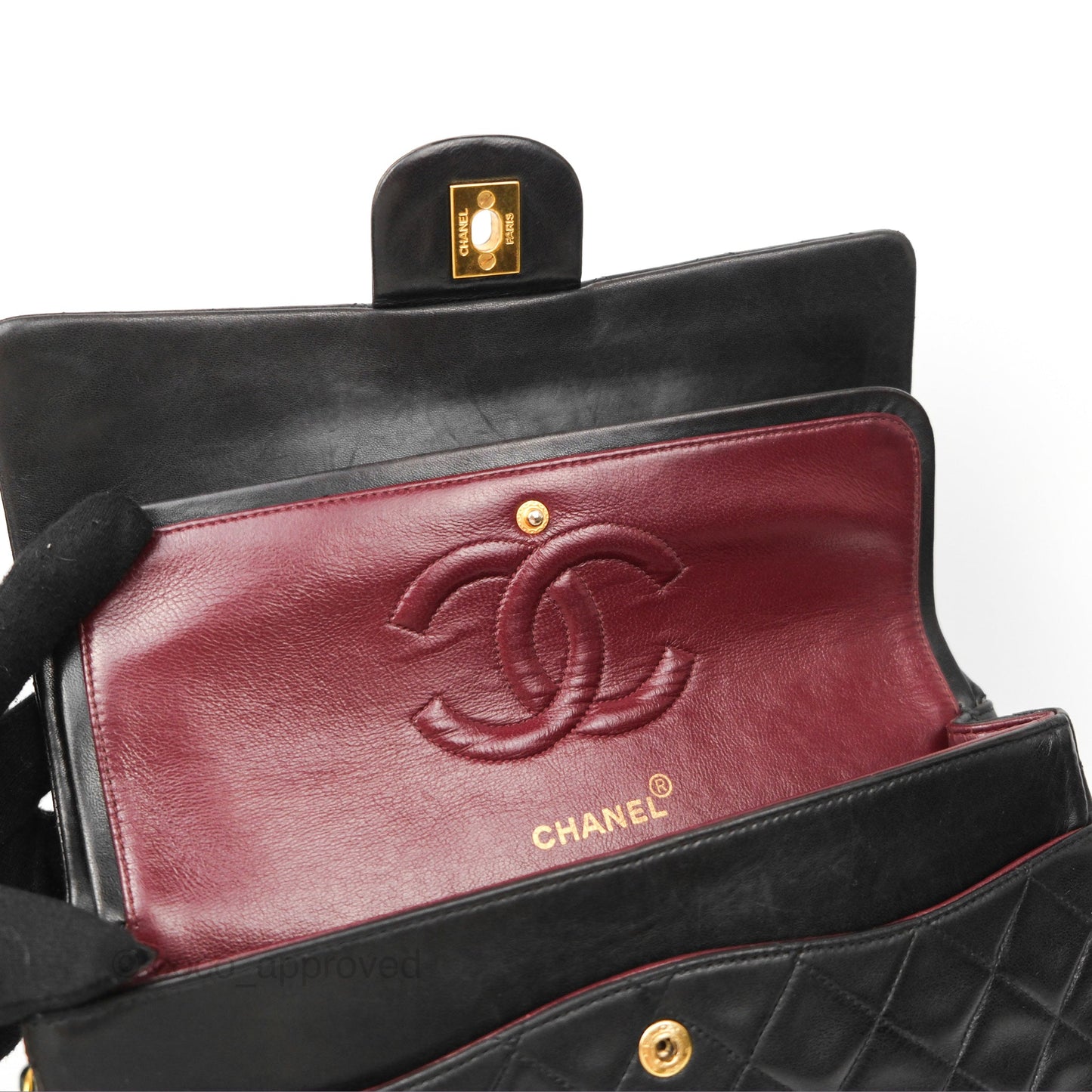 Chanel Classic Vintage Medium Flap Black Lambskin 24K Gold Hardware