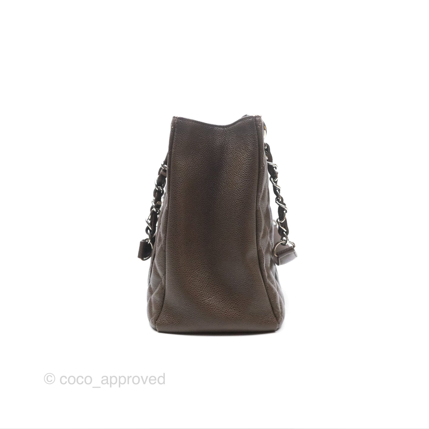 Chanel GST Chocolate Brown Caviar Silver Hardware