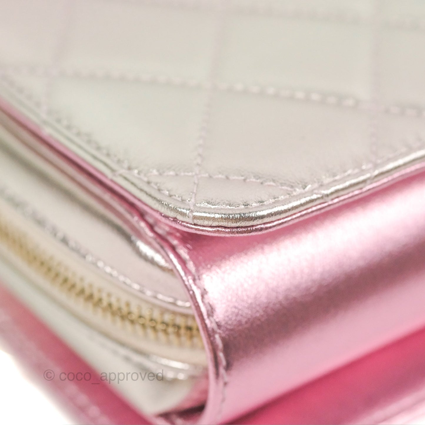 Chanel Mini Flap Bag Metallic Gradient Pink/Silver Lambskin Gold Hardware