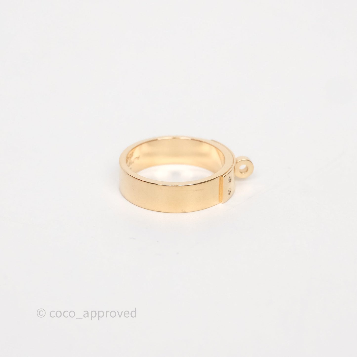 Hermès Kelly Ring Small Model Rose Gold Diamonds Size 49