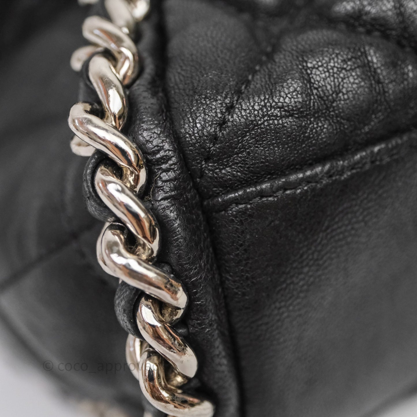 Chanel Chain Around Calfskin Hobo Black Silver Hardware