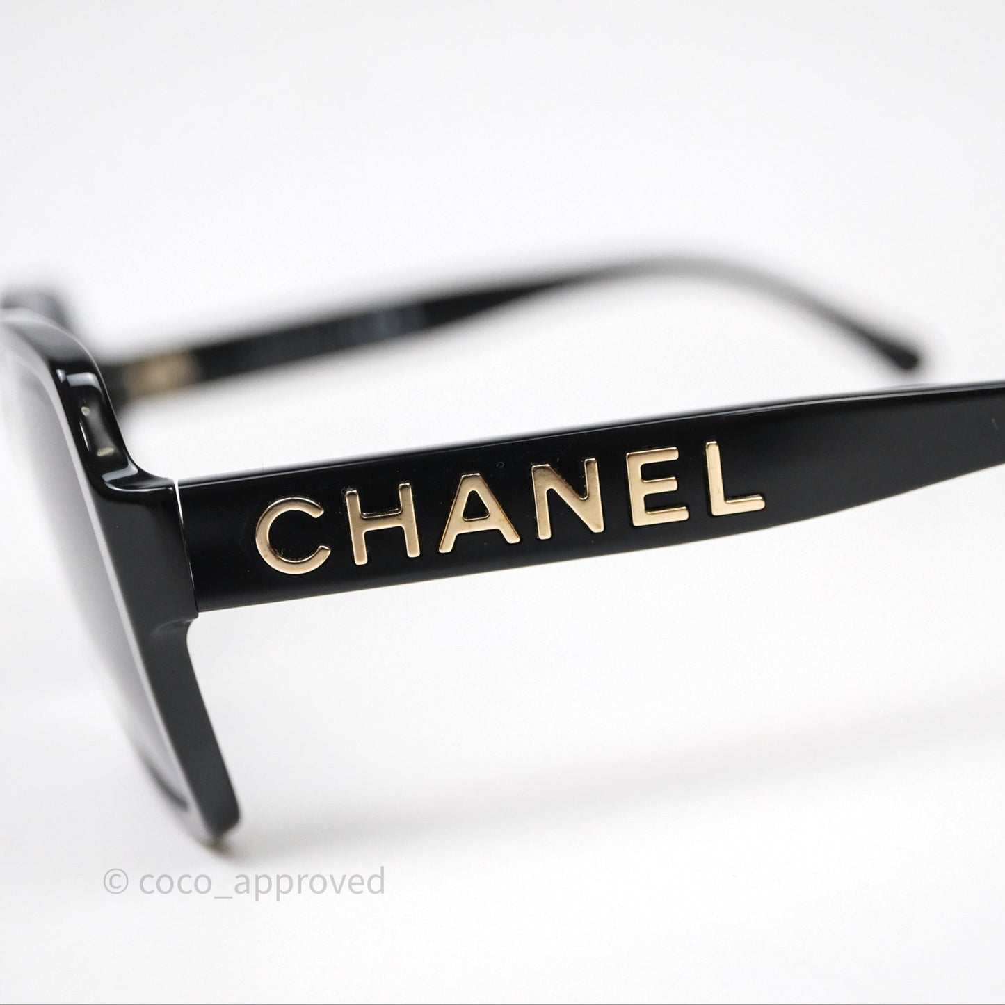 Chanel Square Sunglasses Black Acetate