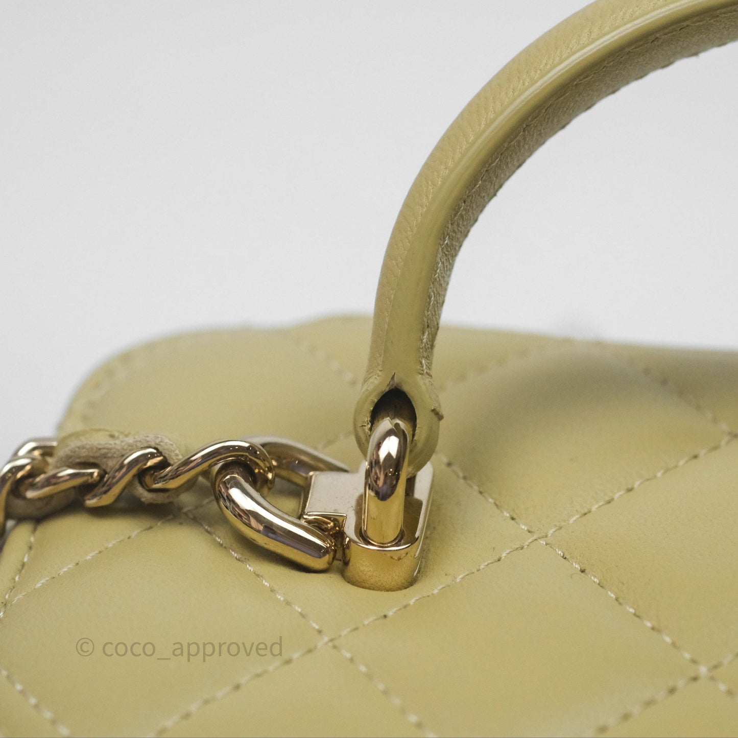 Chanel Top Handle Vanity with Chain Olive Green Lambskin Aged Gold Hardware