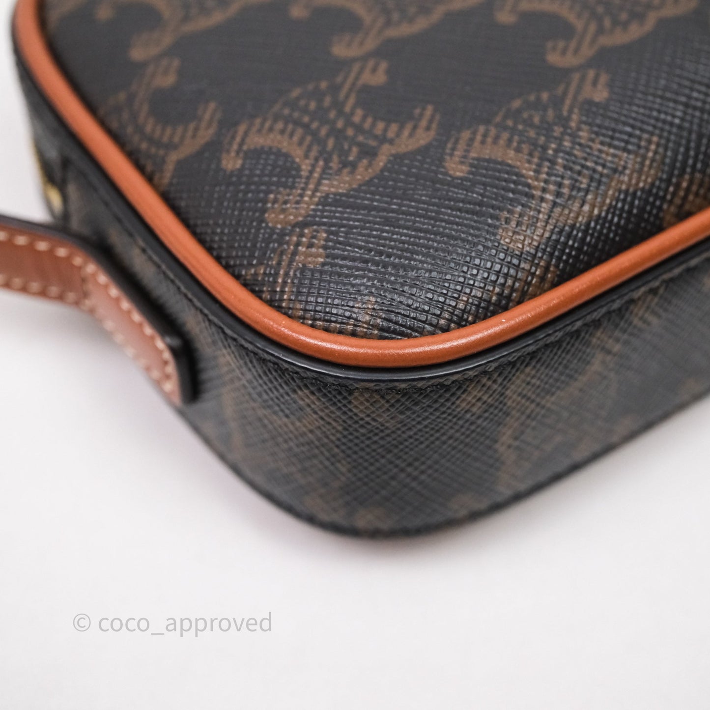 Celine Mini Camera Shoulder Bag Triomphe Canvas Tan