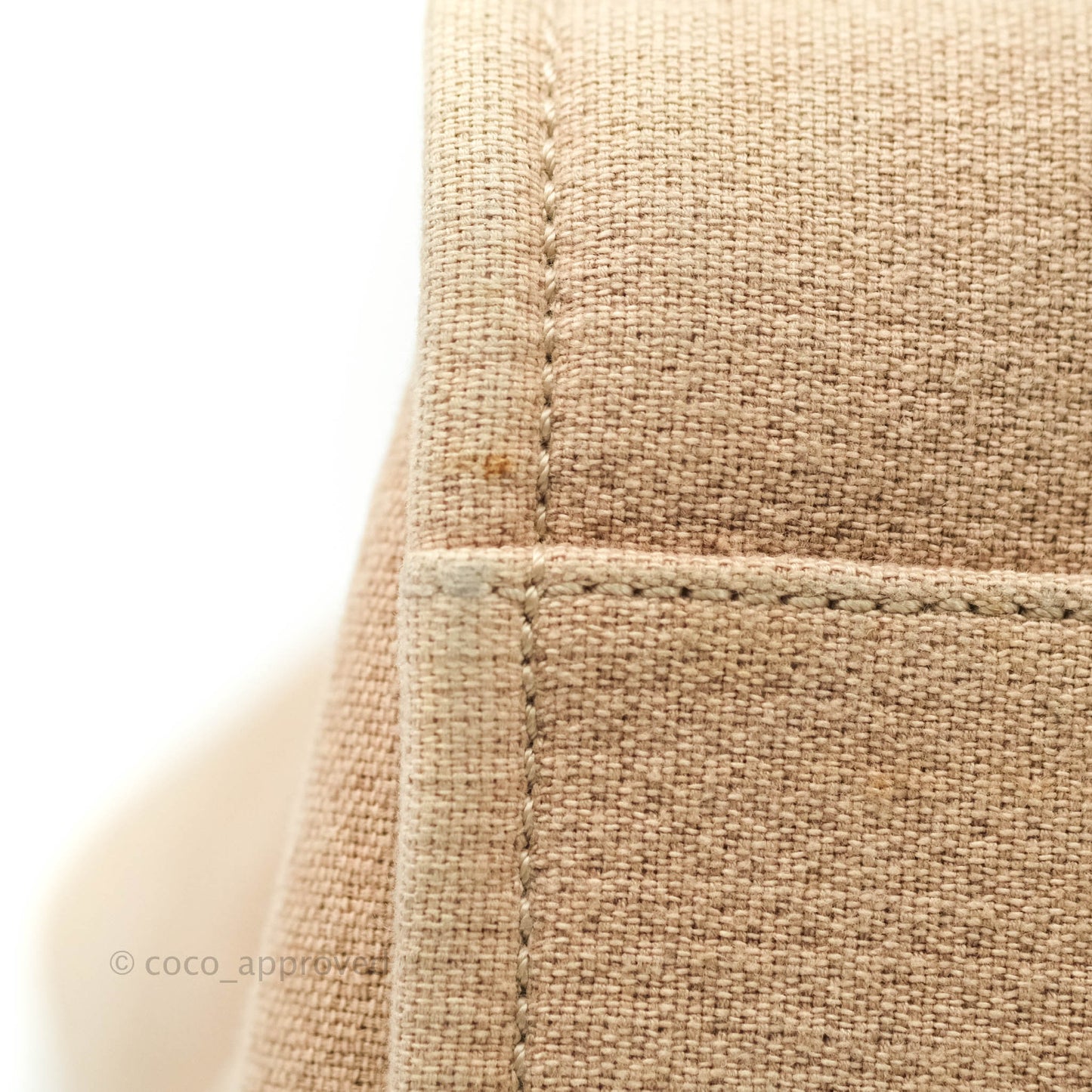 Chanel Large Deauville Beige Canvas Silver Hardware