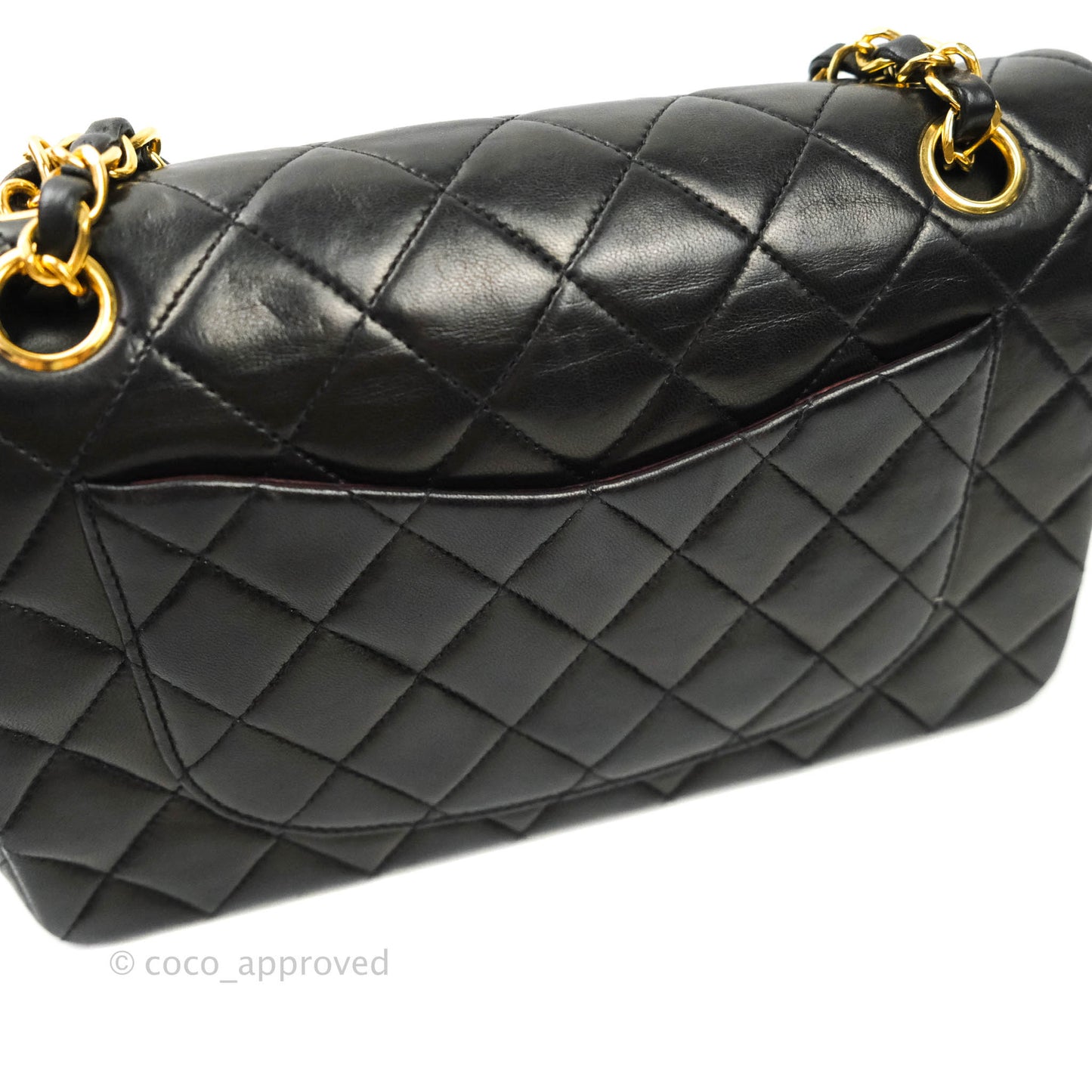 Chanel Classic Vintage Small S/M Flap Black Lambskin 24K Gold Hardware