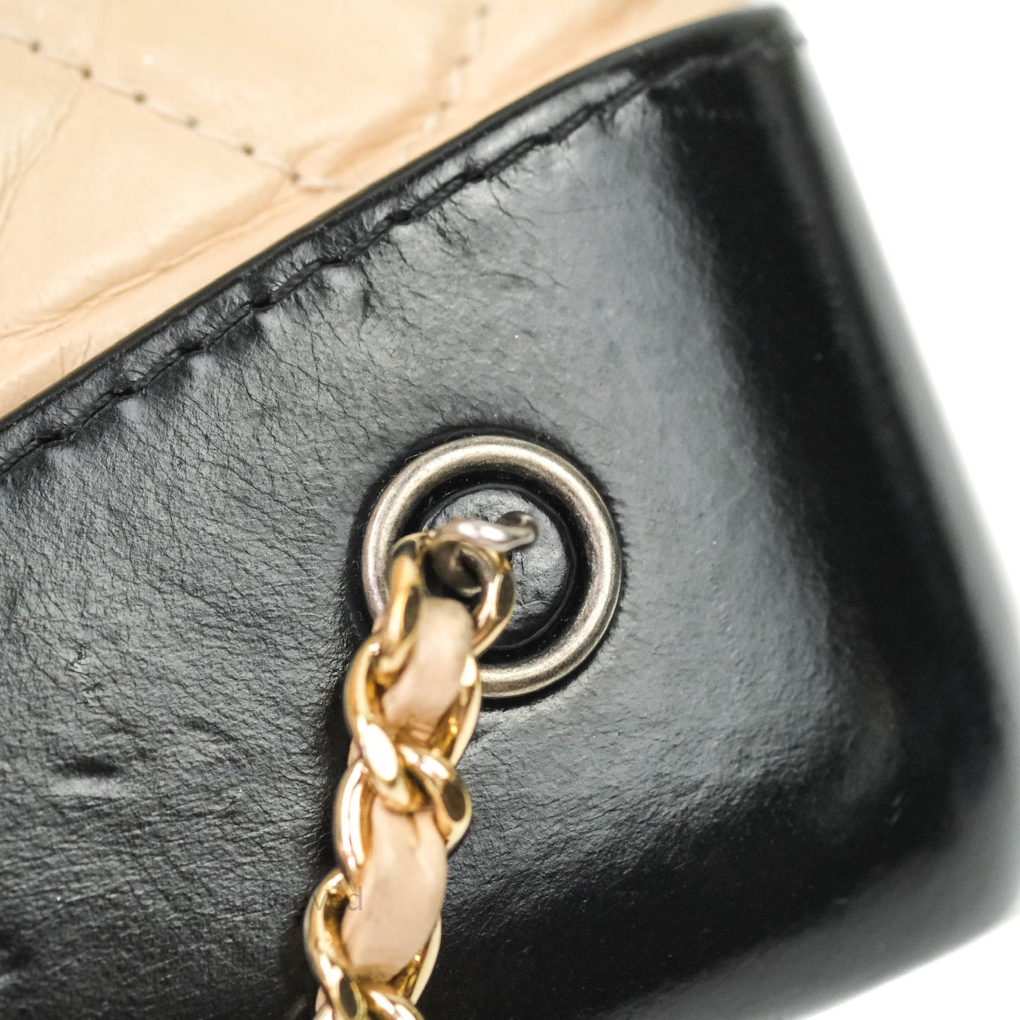 Chanel Quilted Small Gabrielle Backpack Black/Beige Aged Calfskin