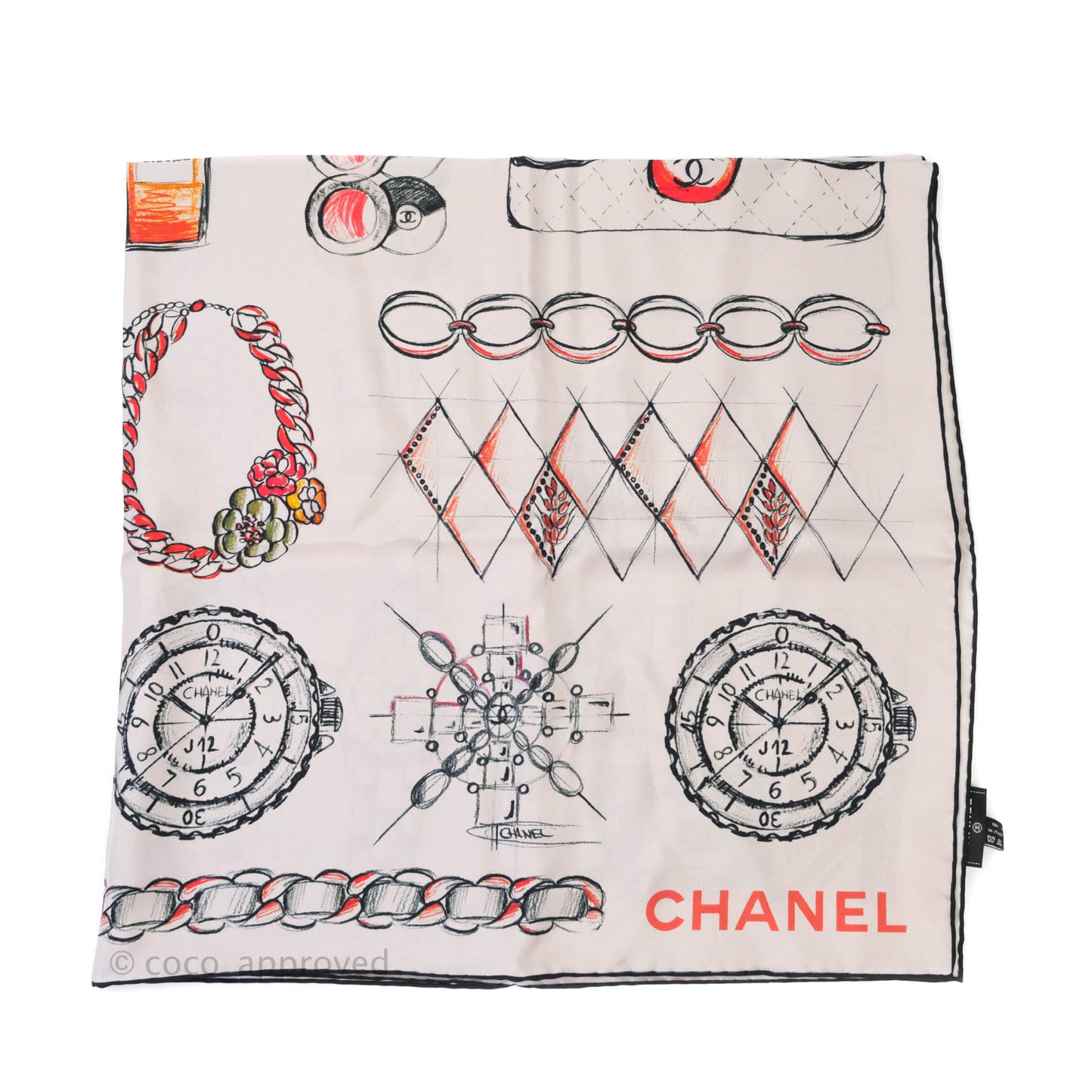 Chanel Silk Square Scarf Pink