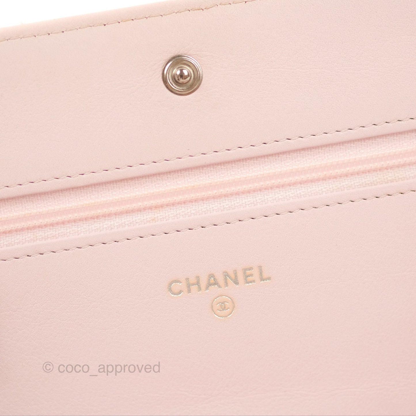 Chanel Deauville Wallet On Chain WOC Pink Canvas Silver Hardware