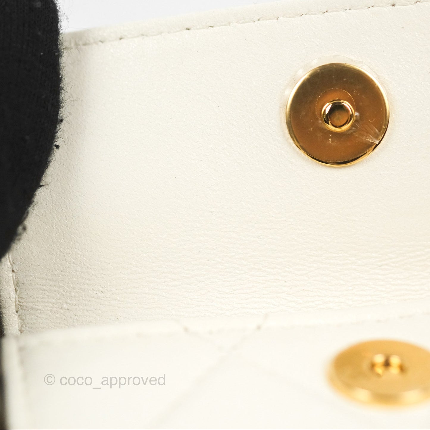 Chanel Mini Vanity Case with Chain White Lambskin Gold Hardware