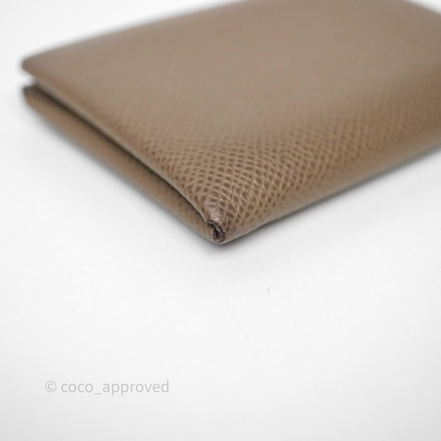 Hermès Calvi Duo Compact Card Holder Etoupe 18 Epsom