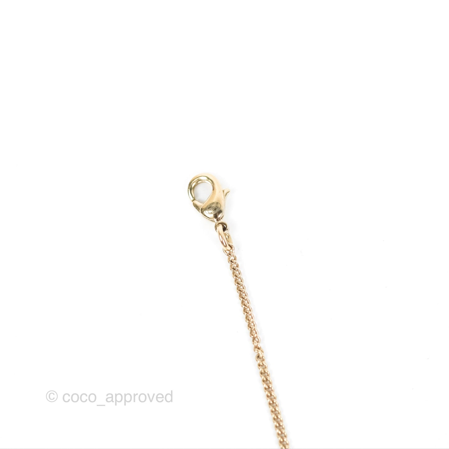 Chanel Crystal Pearl CC Drop Necklace Gold 18B