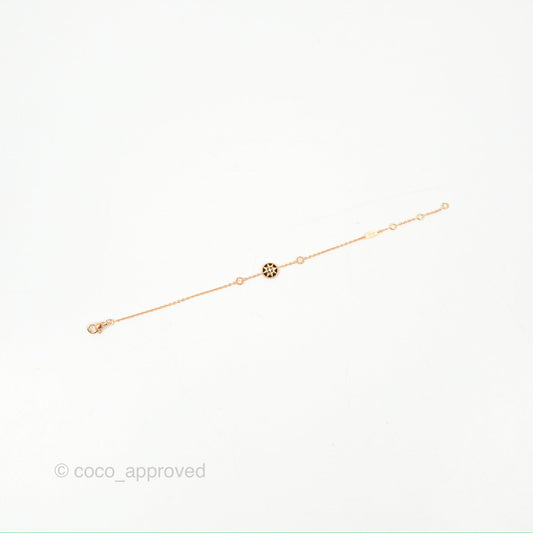 Dior Mini Rose Des Vents Bracelet 3 Diamonds Black Rose Gold