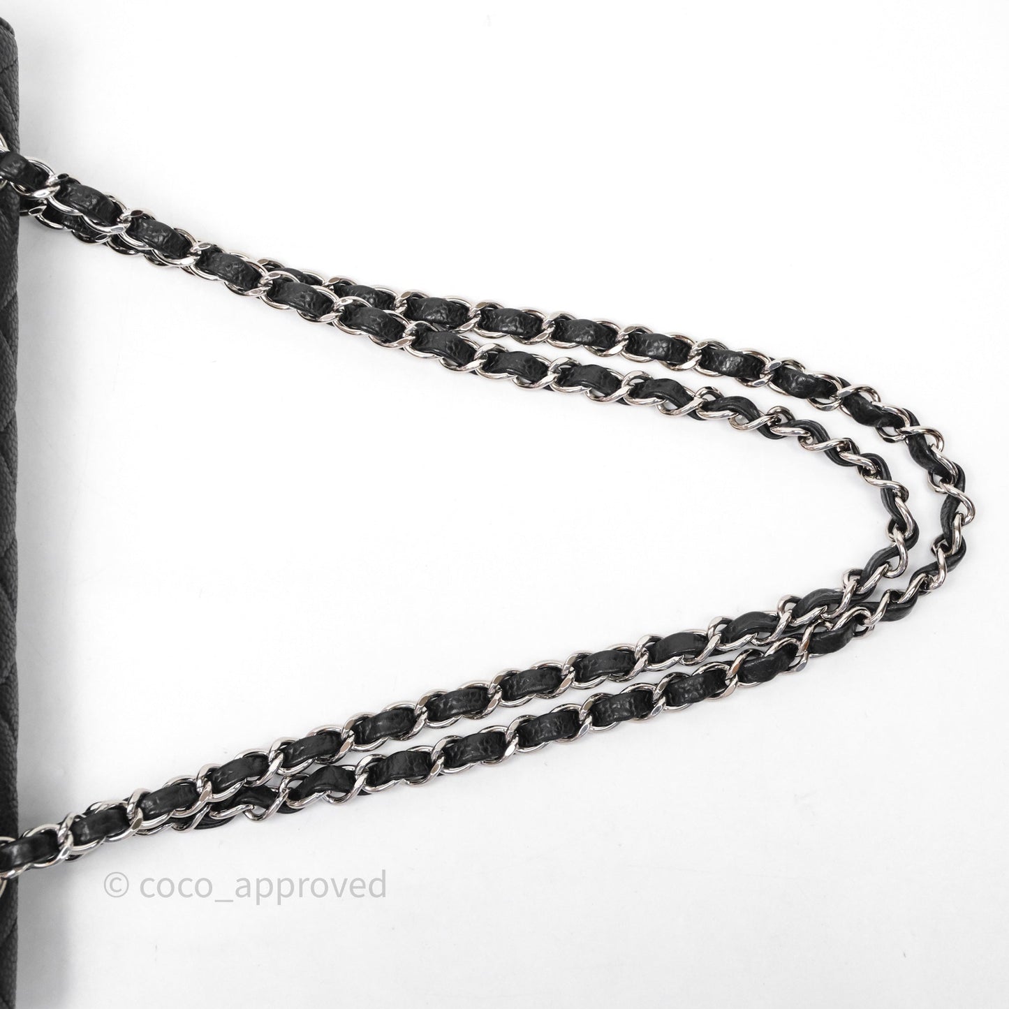 Chanel Classic M/L Medium Flap Quilted Black Caviar Silver Hardware