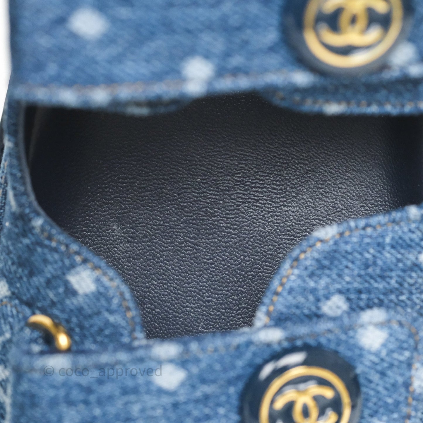 Chanel CC Dots Dad Sandals Denim Blue 23P Size 38