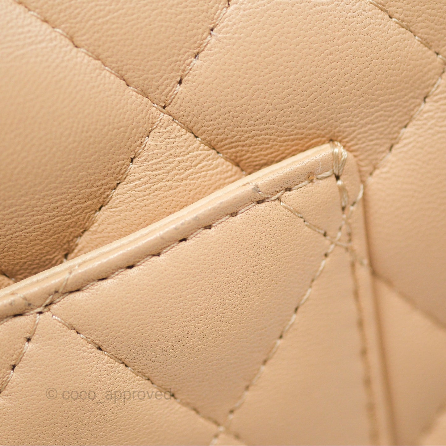 Chanel Quilted Mini Rectangular Beige Lambskin Gold Hardware