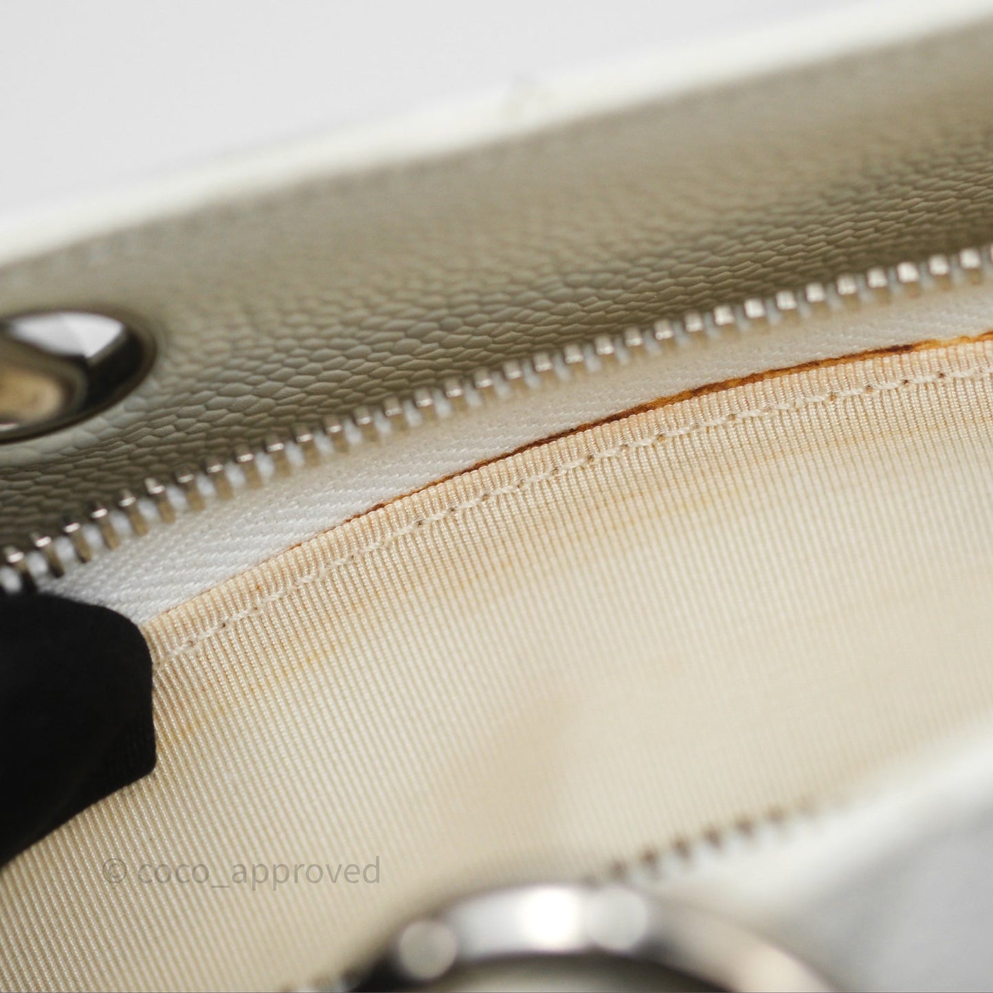 Chanel GST White Caviar Silver Hardware