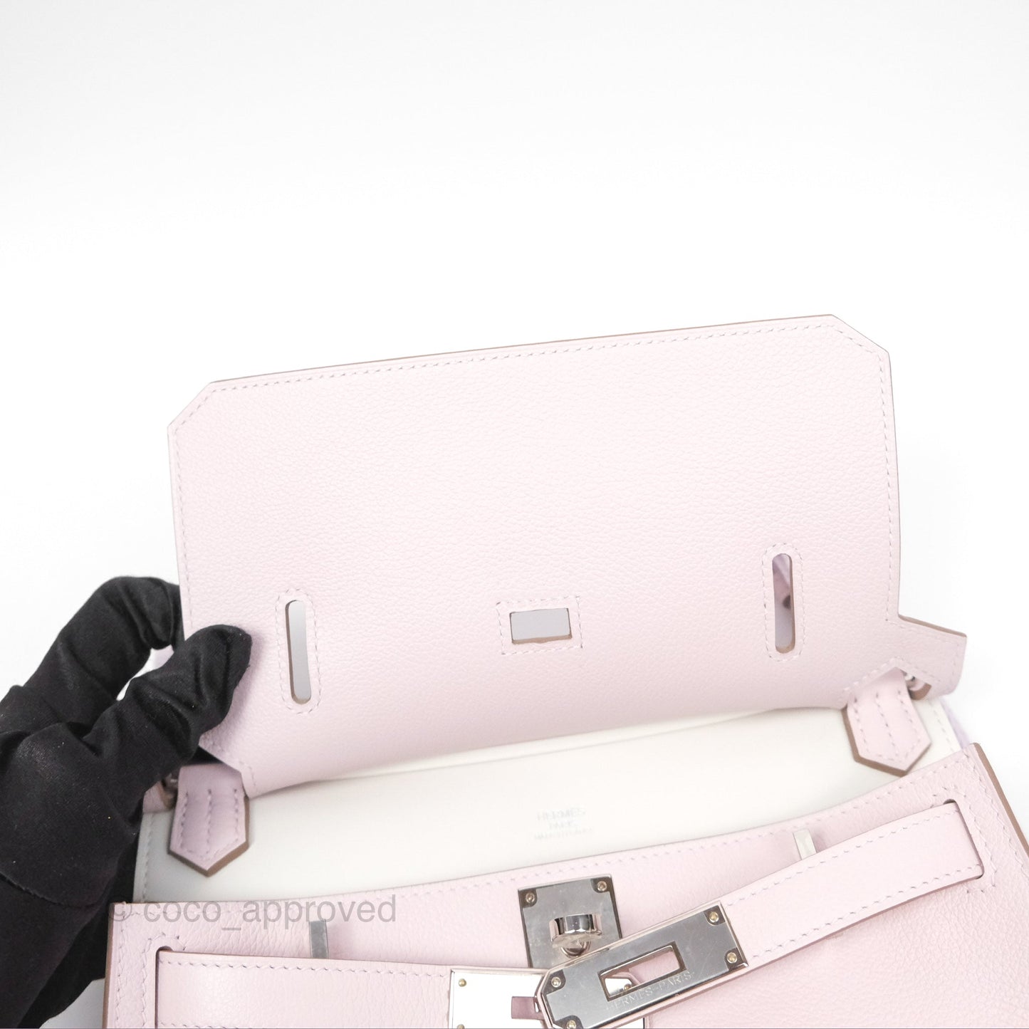 Hermès Mini Jypsiere Mauve Pale Evercolor Palladium Hardware