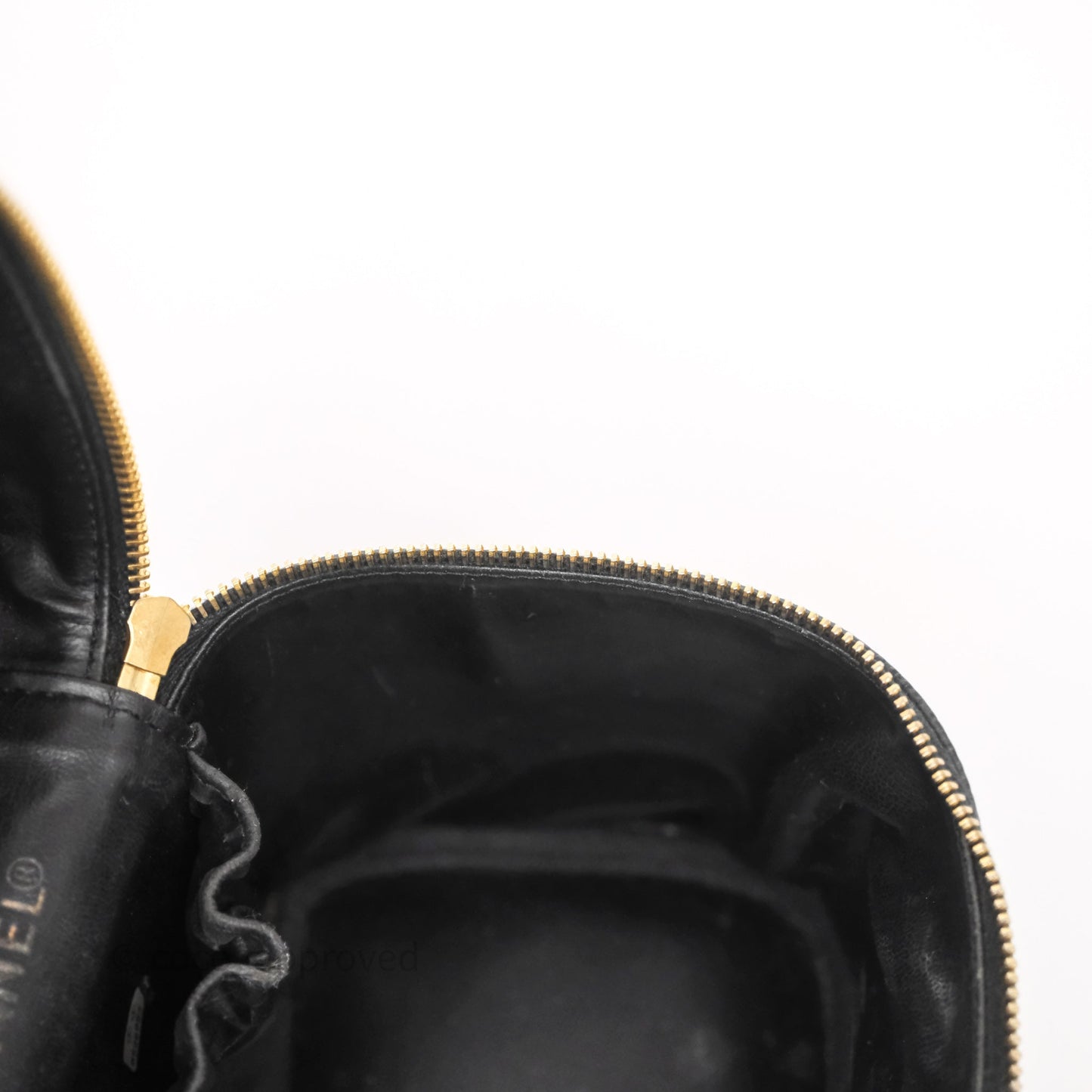 Chanel Vintage Vanity Case Black Caviar Gold Hardware