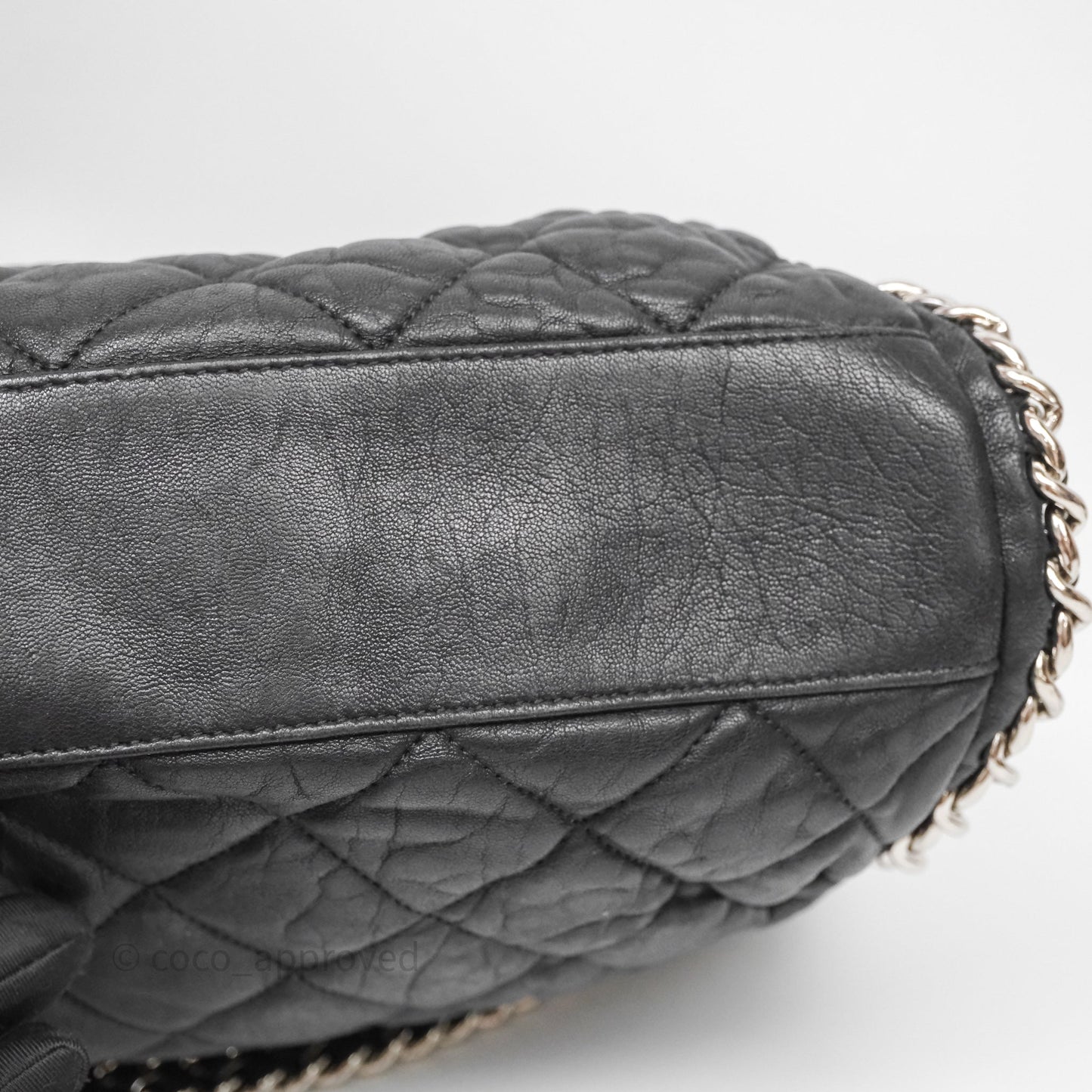 Chanel Chain Around Calfskin Hobo Black Silver Hardware