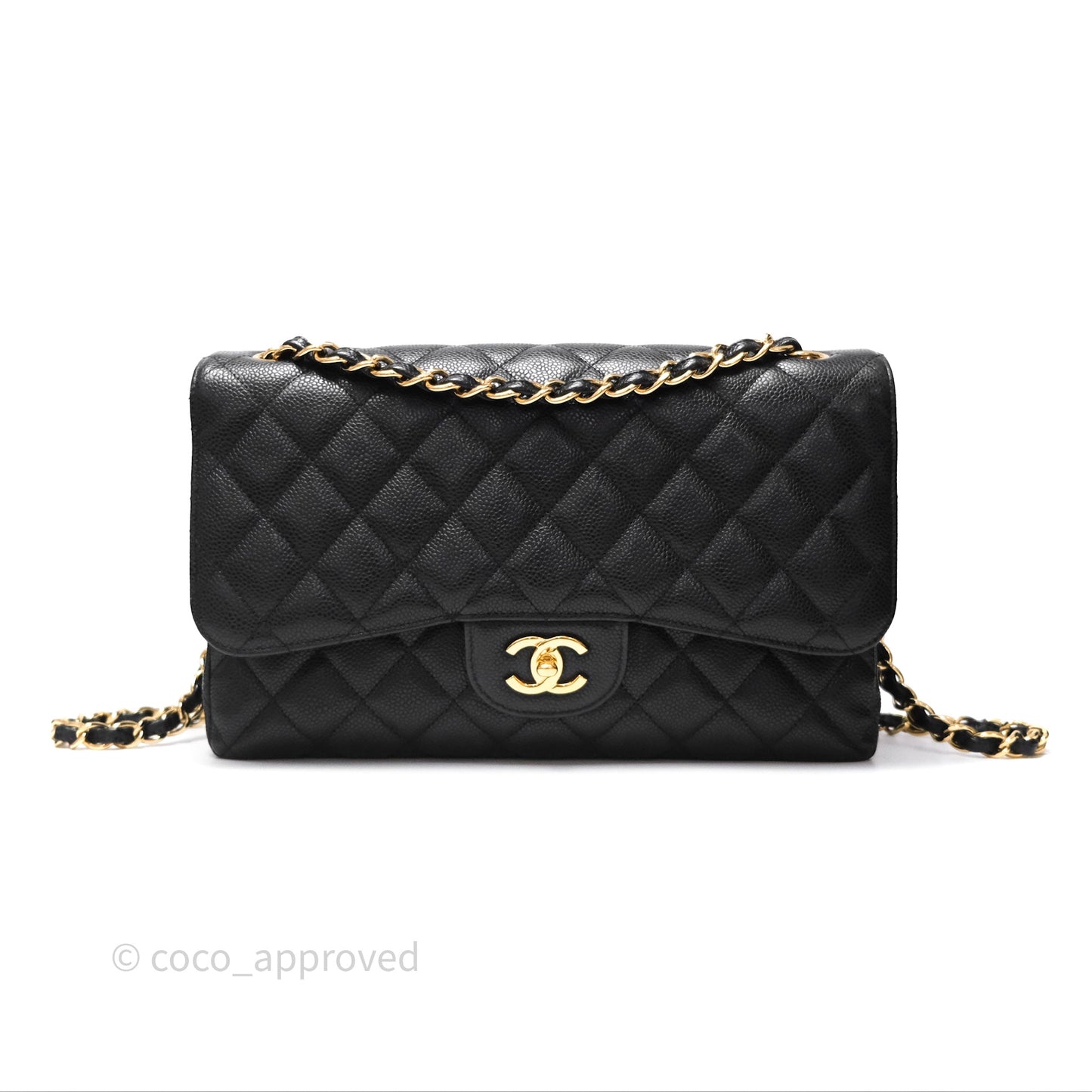 Chanel Jumbo Double Flap Black Caviar Gold Hardware⁣⁣