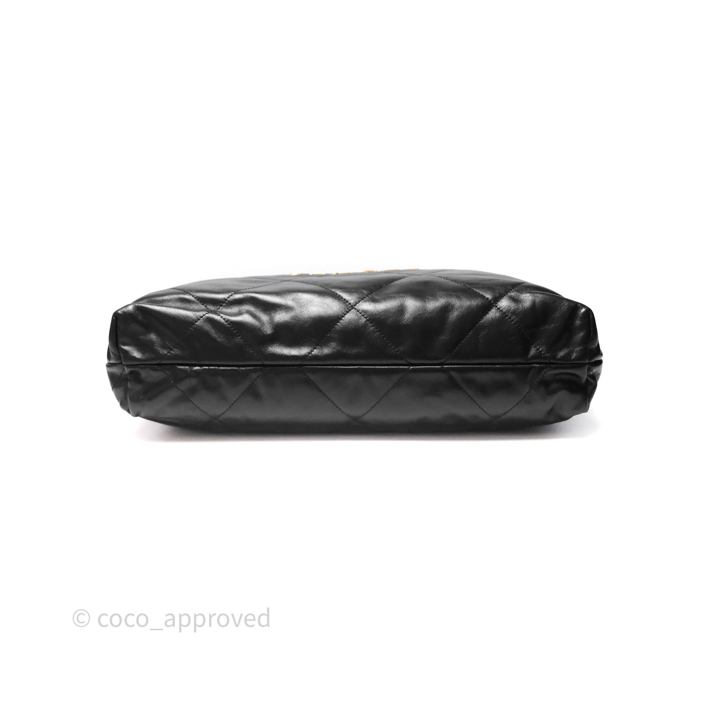 Chanel 22 Bag Medium Black Crumpled Calfskin Aged Gold Hardware